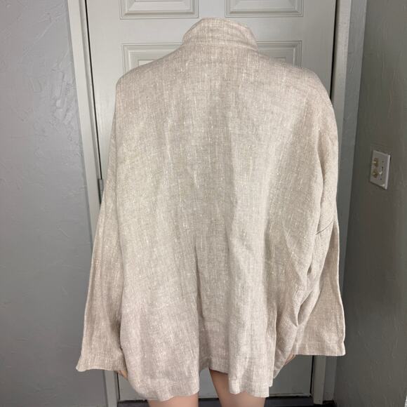 BRYN WALKER Women's Top S Linen Lagenlook Button Long Sleeve USA Boxy Q10 - Picture 3 of 7